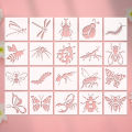 YOMDID 20pcs Insect Series Painting Hollow Out Stencils Reusable DIY Dragonfly, Bee, and other Insect Pattern Graffiti Templates. 