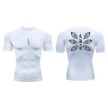 Graphic Print Compression Shirt for Men Gym Workout Running T-Shirt Tees Tops Athletic Quick Dry Undershirt Baselayer Activewear. 