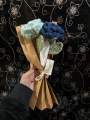Handmade crochet rose with complementary khaaki wrapping/ crochet rose. 