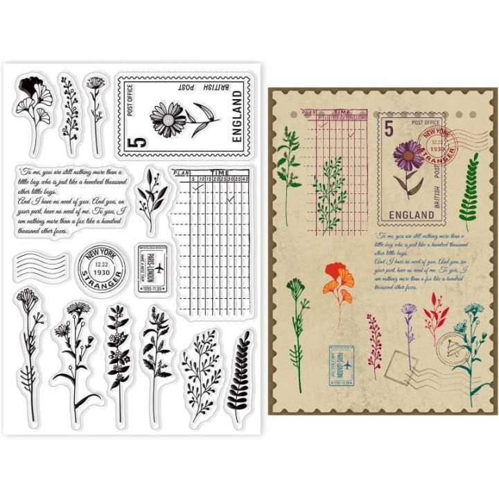 NZJ Vintage Post Ticket Clear Stamps – Transparent Silicone Stamps For Scrapbooking, Card Making, Journals