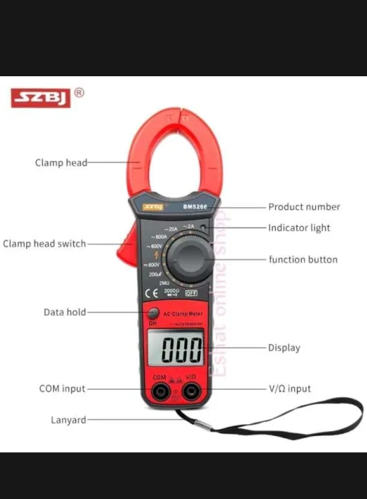 BM5266%20handle%20digital%20clamp%20meter%20multimeter%201999%20count%20Ac/Dc%20volt%20amp%20ohm%20capacitance%20phase%20diode%20megger%20tester%20ammeter%20-%20Image%202
