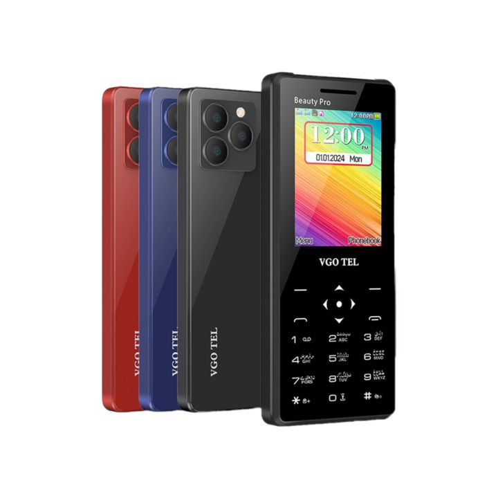 VGOTEL Beauty Pro - Stylish Camera Design -  2.4 Inch Display - Dual sim - 1750mAH Battery - Auto Call recording - Wireless FM radio - PTA approved - 1 year brand warranty