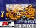 Cable Lug 4-6 Rm Terminal round type O type Lugs 12-10mm Insulated Ring Terminal 12-10mm AWG Battery Cable Connector Clip 4-6 Rm 50 Piece Pack.
