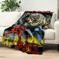 Band I-Iron M-Maidens Blanket Skin Friendly Comfort Warm Soft Plush Blanket Suitable Sofa Living Room Office Bedroom.
