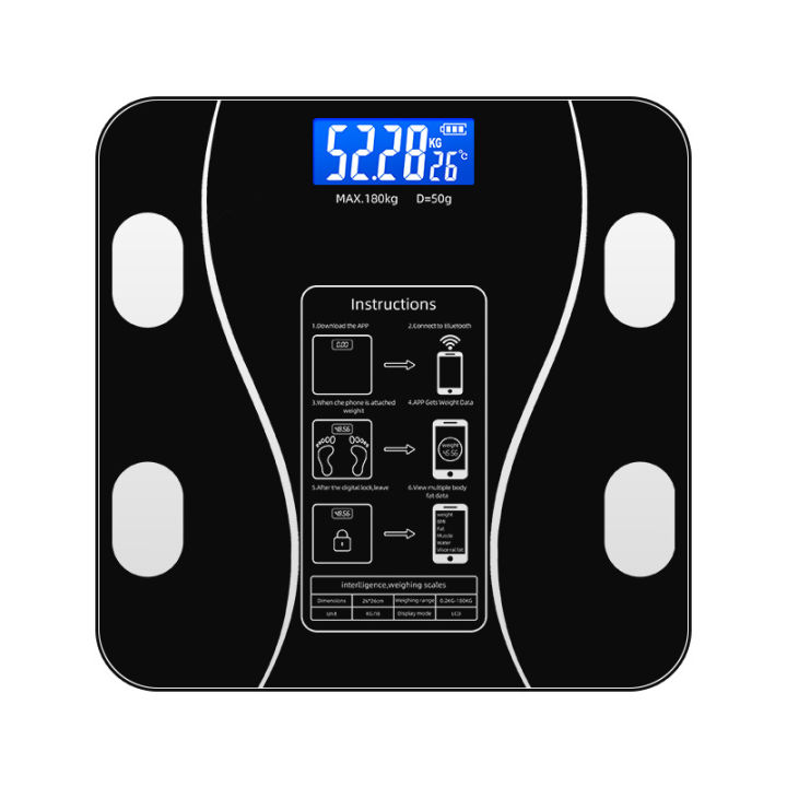Body Fat Scale Weight Bathroom Smart Digital Bluetooth Scale with Smartphone App, Body Composition Monitor for Body Fat, BMI, Bo