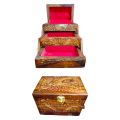 Wooden Folding Jewellery Box - Handicrafts Handmade 3-1 Folding Wooden Jewellery Boxe Nakshi - Pure Wood Jewellery Boxes. 