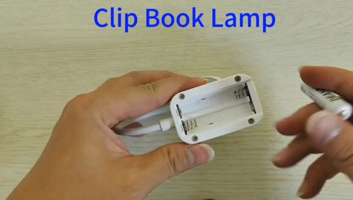 Mini LED Book Light Portable Clip Table Lamp 3 Modes Eye Protection Battery Powered Stepless Dimmable Bedside Study Reading Lamp