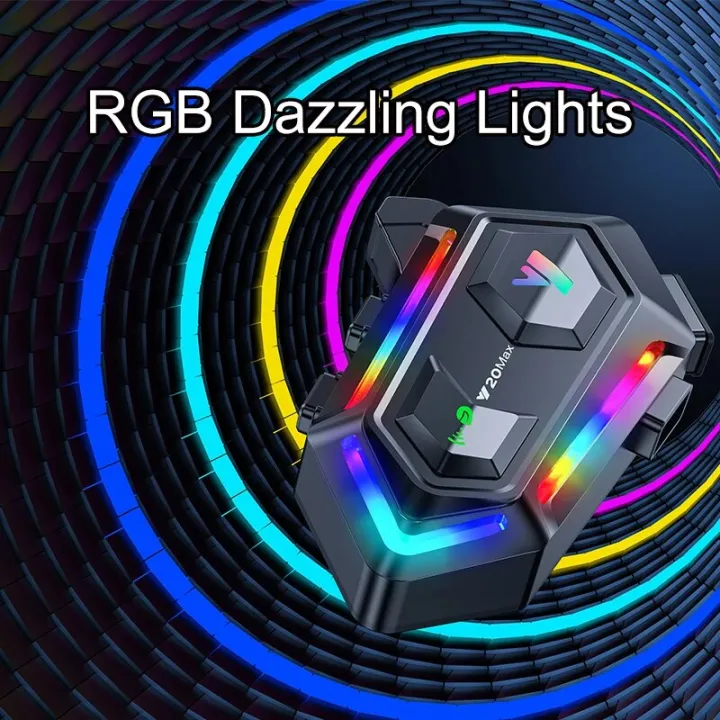 Y20%20MAX%20Motorcycle%20Helmet%20Bluetooth%20Headset%20Intercom%20RGB%20Colorful%20Light%20With%20Mixing%20V5.3%20Effect%201000mAh%20Battery%20IPX6%20Waterproof%20-%20Image%204