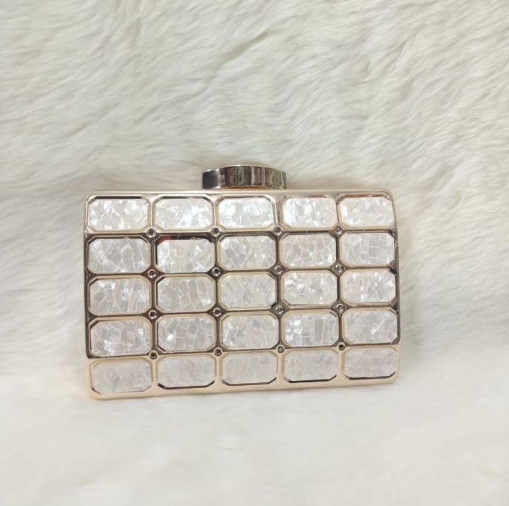 Women Clutches Evening Bags Geometry Metal Acrylic Purses and Handbags Shoulder Crossbody Bag Simple Formal Wedding Prom Party