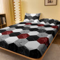 1 Piece of Fashion Marble Pattern Frosted Bedsheet, Bedroom Printed Bedspread, Bedding (Excluding Pillowcases). 