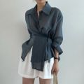 2025 Vintage Fashion Long Sleeve Women Shirt Office Lady Elegant Chic Solid Button Blouses Casual Clothing.