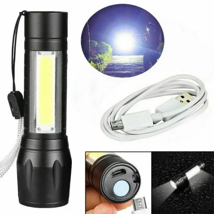Torch%20-%20Mini%20LED%20Micro%20USB%20Charging%20with%20Cable%20and%20Case%20-%20Powerful%20Flashlight%203800LM%20XPE%20COB%20Small%20Rechargeable%20-%20FlashLight%20Zoomable%20-%20Image%202