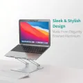 【1KG】 Metal Laptop Stand Aluminium ~ Portable Aluminum Alloy Base, Foldable Laptop Metal Stand Cooling Pad with Adjustable Height & Anti Slip Rubber Grips ~ Compatible with All Laptops, Tablet, Notebook ~ Silver by FunBug. 