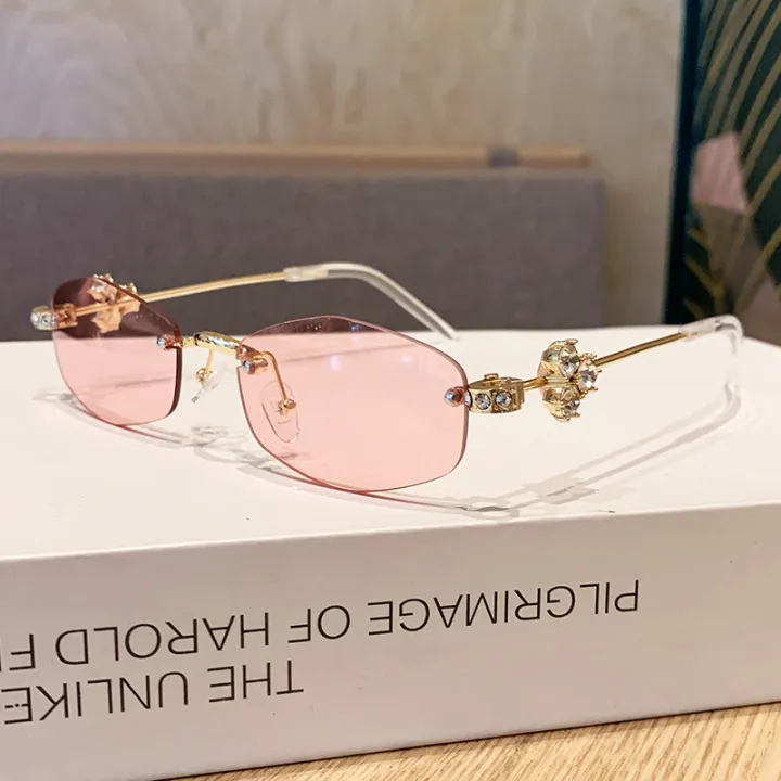 Cycling%201/3pcs%20Fashion%20Y2K%20Small%20Frame%20Polygon%20Metal%20Sunglasses%20Women%20Luxury%20Brand%20Rhinestone%20Sun%20Glasses%20Rimless%20Punk%20Eyewear%20-%20Image%203