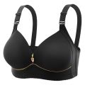 Mom Brassiere Without Steel Ring Breathable Gathered Ladies Underwear Non-magnetic Thin Cup Glossy Obese Female Ladies Bra. 
