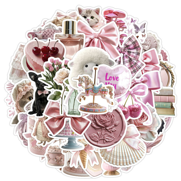 50Pcs%20Cute%20Pink%20Coquette%20Girl%20Aesthetic%20Stickers%20Notebook%20Laptop%20Phone%20Suitcase%20Notebook%20Stationery%20Sticker%20Decals%20-%20Image%202