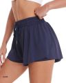 Breathable Women's Sports Shorts - Elastic Drawstring Waist, Liner Design, Side Pocket, Ideal for Gym Yoga Running Casual Wear.