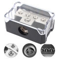Multi-functional Auto Junction Box for Car Audio Stereo Amplifier 4GA Out Distribution Blocks 4 Way Ground Box. 