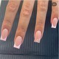 24pcs Cute Pink French Fake Nails Art Simple Love Design Short Square False Nail Tips Detachable Press on Nails Sets Finished. 