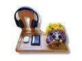 Wooden Headphone and Controller Stand, Personalized Gift, Headset Stand, Headphone and Gaming Controller Holder, Gift for Gamers. 