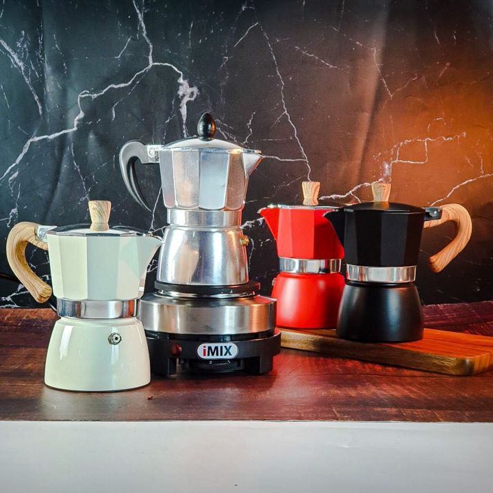 IMIX 500W mini electric stove + 3cup mocha coffee pot suitable for