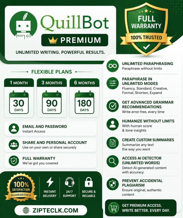 Quillbot Premium Account 1 Month Email+Password