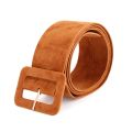 Fashion Women Velvet Belts Jeans Retro Wild Waistbands Strap Square Pin Buckles Belts.