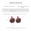Colorful Rice Beads Embroidered Flower Earrings for Women Unique Design Drop Earring Retro Delicate Luxury Designer Jewelry. 