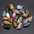 2/5/7pcs Natural Stone Crystals Pendant Amethyst Quartz Smooth Polished Gemstone Charms for Jewelry Making DIY Necklace Earrings. 