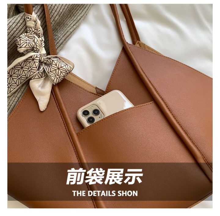 Women's%20Big%20Size%20Tote%20Bags%20Quality%20Soft%20Leather%20Shoulder%20Bag%20Silk%20Scarf%20Decoration%20Handbag%20Ladys%20New%20Large%20Capacity%20Shopping%20Bag%20-%20Image%209