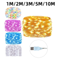 5M/10M USB Fairy Light New Year LED Christmas Light Waterproof Copper Wire String Light for Wedding Garland Party Curtain Light. 