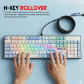 【Original HP Blue Switch Mechanical Gaming Keyboard】 Wired USB Keyboard with RGB & Blue LED Backlight ~ 104-Key Anti-Ghosting, 20 Lighting Modes for PC Gaming, Typing, PUBG, Laptop ~ By FunBug. 