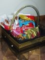 birthday gift  basket chocolate basket cocomo bisket  flo cake you chocolate smail cake. 