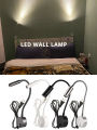 3W Wall Lamp Sconces Bedside Working Study Reading Book Wall Night Light Fixtures Gooesneck Adjust Spot LED White Black Silver. 