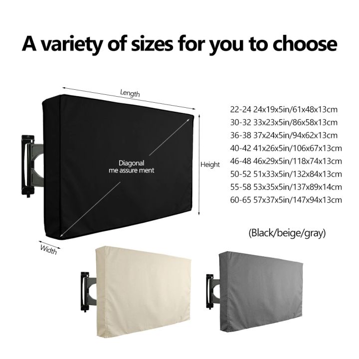 Outdoor TV Cover 32" 40" 46" 50" Protect TV Screen For Garden Patio Weatherproof Resistant Protect Bag