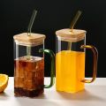 385 ml Lightweight, Heat-Proof Glass Tumbler with Straw & Handle - Eco-Friendly Lid - Perfect for Coffee, Tea, Juice. 