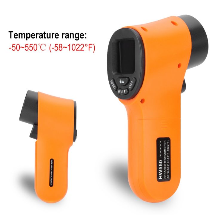 HW550 Infrared Non-Contact Thermometer -50~550°C Handheld Industrial Temperature Meter Electronic Temperature Gauge Pyrometer