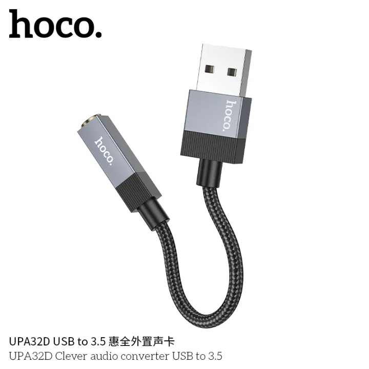 HOCO%20UPA32D%20smart%20Hoco%20audio%20converter%20from%20USB%20to%203.5mm%20USB%20External%20Audio%20Sound%20Card%20Adapter%20for%203.5m%20Earphones%20Microphone%20Usb%20to%203.5mm%20female%20Sound%20Card%20Sound%20Adapter%20Sound%20Card%20-%20Image%204
