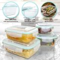 Large Glass Food Storage Containers with Snap Lock Lids for Leftovers - Safe for Microwave, Oven, Dishwasher, Freezer - BPA Free - Airtight & Leakproof. 
