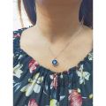 Pure Silver Evil Eye Chain And Locket. 