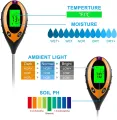 PH Soil Tester for Garden Soil 4 in 1 Multi-Function with LCD Display Moisture Meter Soil Test Kit for Lawn Outdoor Indoor Potted Plant. 
