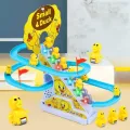 Duck Slide Track Racing Toys for Kids - Sliding  Cartoon Stair Climbing Toys for Kids, Escalator Toy with Lights and Music - educational learning toddlers. 