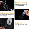 1 meter Washable Traceless Nano Adhesive Tape,Double Sided Nano Gel Tape,Multipurpose Nano Grip Tape Roll,Stick to Glass, Metal, Kitchen Cellphone,Pads or Tile Nano Tape (Pack of 1). 