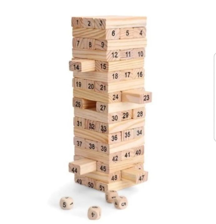 Big size Jenga, Classic Game, Genuine Hardwood Blocks, Stacking Game for Kids