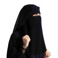 2 Layer Arabic Saudi Hijab for Women Breathable Chiffon Fabric, Standard 15x15 Size, Modest Face Veil. 