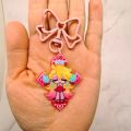 Anime Panty & Stocking with Garterbelt Bowknot KeyChain Kawaii Figure Acrylic Keyrings Backpack Pendant For Fans Christmas .
