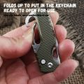 Portable Express Parcel Knife Stainless Fast Serrated Hook Knife For Outdoor Camping Carry-on Unpacking Keychain Mini Folding. 