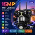 15 MP =5MP+5MP+5MP  Ptz Wifi Outdoor Security  Camera Lens, 3 Screen, CCTV,Color Night Vision Auto Tracking, Waterproof15MP WiFi Camera with Three Lens Three Screen Color Night Vision PTZ Outdoor Waterproof Security IP Camera CCTV Surveillance Cam. 