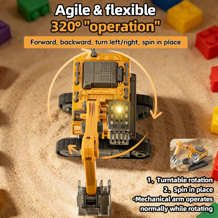 ZWN%201:64%20RC%20Model%20Car%202.4G%20Remote%20Control%20Excavator%20Dump%20Truck%20Forklift%20Alloy%20Plastic%20Simulation%20Construction%20Vehicle%20Kids%20Toy%20-%20Image%204
