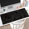 1Pcs Gaming Mouse Pad Large Keyboard Pad 31.5 x 11.8in Topographic Mouse Pad Black and White Mouse Pad for Keyboard with Anti-Sl. 